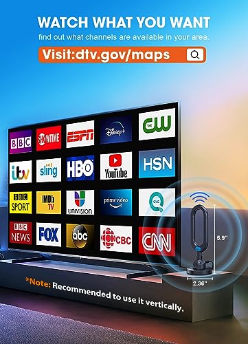 WUMINGLU TV ANTENNA FOR SMART TV INDOOR CLEAR 4K DIGITAL ANTENNA - BLACK - Like New