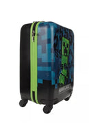 BIOWORLD MINECRAFT CREEPER KIDS' HARDSIDE CARRY ON SUITCASE - BLACK - Like New