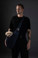 NOAH & PAW DOG SLING CARRIER FOR SMALL DOGS 5-18LB, PREMIUM TWILL - NAVY BLUE - Like New