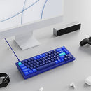 KEYCHRON Q2-J2 QMK MECHANICAL KEYBOARD, GATERON G PRO BLUE SWITCHES - NAVY BLUE Like New