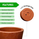 Elly Décor 12 inch Round Planter Pot, 12"x 18" Tall, B0B3552KNR - Terracotta - Brand New