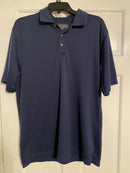 PEBBLE BEACH PEBBLE BEACH PERFORMANCE SLEEVE POLO SHIRT - SIZE MEN L - NAVY BLUE - Like New