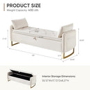 HOMYKA STORAGE BENCH FOR BEDROOM, 65 INCH END OF BED STORAGE BENCH BEIGE - BEIGE - Like New