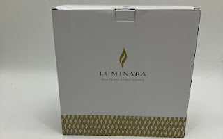 LUMINARA FLAMELESS CANDLE BATTERY SET 2 5"/7" GLITTER CANDLES - GLITTER SILVER - Like New