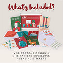 BND-CHRCARDENV-36P, Christmas Cards, 36 Pack Blank Greeting Cards, Vertical - Brand New