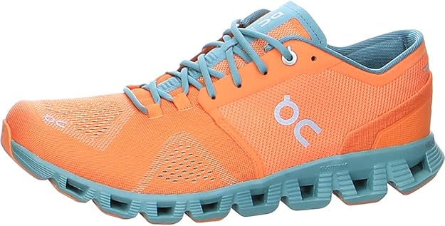 40.99704 ON Cloud X Men's Running Shoes, Size 9 M, Orange/Sea Like New