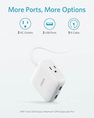 ANKER POWERPORT STRIP 2 MINI , Control Electrical Devices Remotely - WHITE - Like New