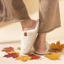 EVERFOAMS WOMEN'S FUZZY SLIP-ON SLIPPERS SIZE W9-10 CREAM WHITE - Like New