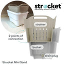 Strucket Mini: Gallon Small Bucket/Colander (B09K356LPQ-NEW - Sand) - Brand New