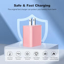 VANOVEI IPHONE 15 CHARGER 3 PACK 20W USB C WALL FAST WALL CHARGER CABLES - PINK - Brand New