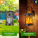 GENERIC 4 PACK SOLAR LANTERN OUTDOOR LIGHTS FLICKERING FLAME - BLACK - Like New