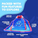 Sunny & Fun Ultra Climber Inflatable Water Slide Park 13.1x11.2x7.9ft - Blue/Red - Like New