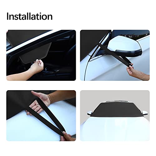 TAPHA EXTRA LARGE 68.5" X 43" WINDSHIELD SNOW COVER FOR ICE & SLEET - BLACK - Brand New