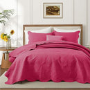 Quilts Queen Size Bedspread Coverlet Floral Quilt Set - Hot Pink, 90"x96" - Brand New