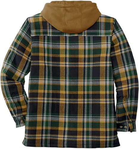 LEGENDARY WHITETAILS MEN'S MAPLEWOOD HOODED SHIRT JACKET - SIZE: MEN L - PLAID - Brand New