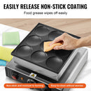 VEVOR DUTCH PANCAKE MAKER, 9PCS 76MM DIAMETER DORAYAKI BAKER MACHINE - SILVER - Like New
