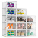 SECRET SPACE 12 PACK LARGE SHOE ORGANIZER STORAGE BOXES - WHITE - Brand New