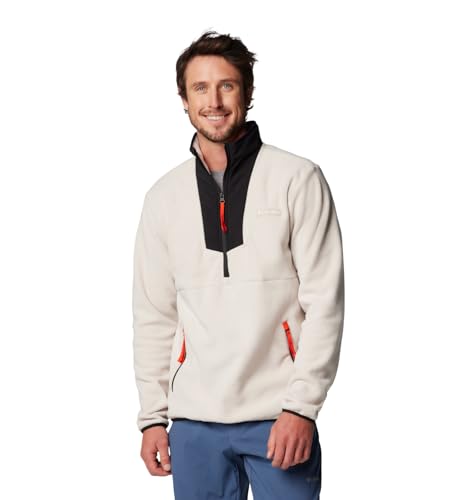 COLUMBIA MEN'S SEQUOIA GROVE HALF ZIP FLEECE DARK STONE/BLACK/SPICY PULLS - S - Brand New