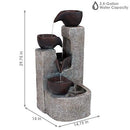 Sunnydaze Aged Tiered Vessels Solar Fountain with Battery Backup - 29" - Like New