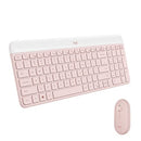 LOGITECH SLIM WIRELESS KEYBOARD AND MOUSE COMBO MODERN COMPACT LAYOUT - ROSE - Like New