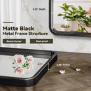BRIGHTIFY BATHROOM MIRROR FOR WALL 24X36 RECTANGULAR BLACK METAL FRAMED - BLACK - Like New