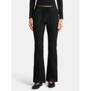 NO BOUNDARIES WOMEN'S RIBBED WAIST BOOTCUT PANTS 31.5'' - SIZE:  XS - BLACK SOOT - Brand New