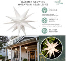 ELF LOGIC LARGE 12” EASY ASSEMBLY WARM WHITE LED ELF-FOLD MORAVIAN STAR - WHITE - Like New