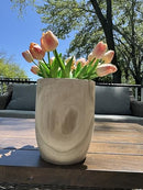 Medium Paulownia Hand Carved Word Vase by Found Home 11.8x9.8x7.5 - Brand New