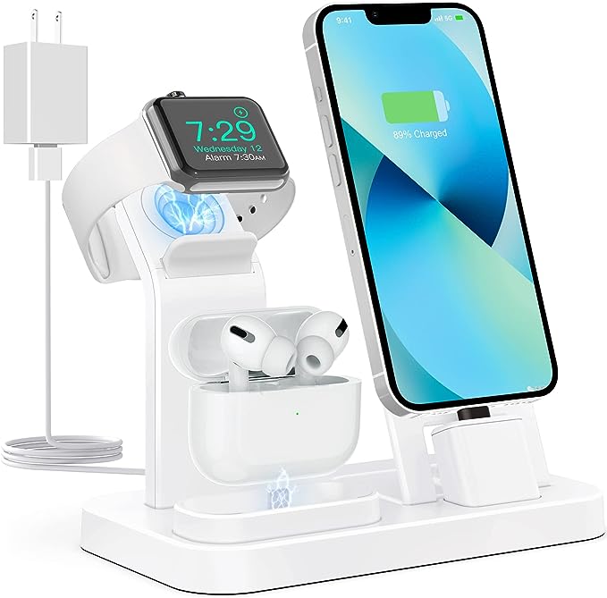 MOVAY 3in1 Charging Station for Apple Products Removable Charging Stand - WHITE Like New