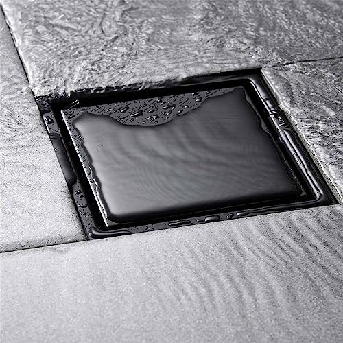 Efd-B-Y15 6 Inch Square Shower Drain FLANGE REVERSIBLE 2-IN-1 COVER - BLACK - Like New