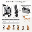 SKISOPGO Dog Cat Pet Gear 3-in-1 Foldable Pet Stroller Detachable Carrier Gray - Like New