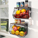MEFIRT FRUIT BOWL STACKABLE WALL MOUNTED FRUIT BASKET METAL 11.8 * 7.9 * 8.5 - Like New