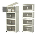 CETOMO 100L*4 PLASTIC FOLDABLE STORAGE BOXES WITH LID FOLDING STORAGE CABINET - Like New