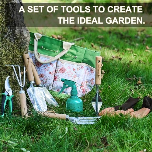 Gardening Tools 9 Pieces Stainless Steel Heavy-Duty Gardening Hand Tools - Like New