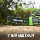 Greenworks 10.5 Amp 14-Inch Corded Chainsaw 20222 - Black/Green Like New