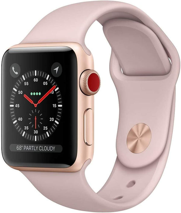 Apple Watch 3 GPS Cellular 38mm Gold Aluminum Case - Pink Sand - Scratch & Dent