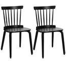 BEKRVIO WINDSOR CHAIRS SET OF 2 FARMHOUSE SPINDLE BACK DINING CHAIRS - BLACK - Brand New
