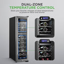 NUTRICHEF 24 BOTTLE WINE FRIDGE - DUAL ZONE WINE CHILLER WINE COOLER 捕鱼机 - Like New