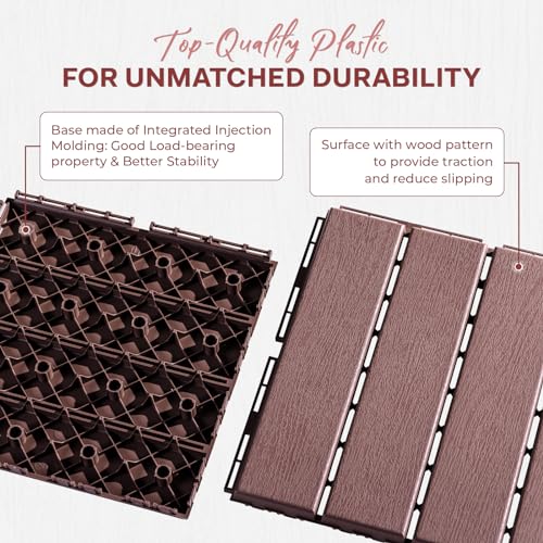 IDZO Plastic Interlocking Deck Tiles - 9PCS Waterproof Outdoor 기후택1 - Brand New