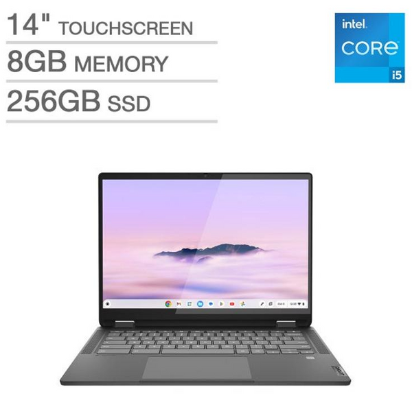 LENOVO FLEX 5i CHROMEBOOK 14"FHD TOUCH I5-1334U 8 256 SSD CHROME OS - STORM GRAY - Like New