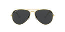 RAYBAN CLASSIC POLARIZED AVIATOR SUNGLASSES 58MM LEGEND GOLD BLACK - Like New