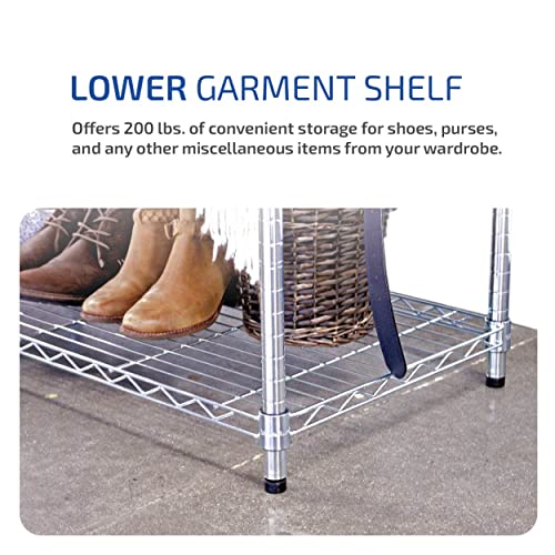 SAFERACKS 18"X36"X72" CLOTHING RACK WITH ADJUSTABLE SHELVES HANGER ROD - Black - Like New