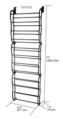 HOME BASICS 36 PAIR OVER THE DOOR STEEL SHOE RACK - BLACK - Brand New