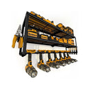 SAZMOS POWER TOOL ORGANIZER WALL MOUNT 7 DRILL HOLDER TOOL SHELF - BLACK - Like New