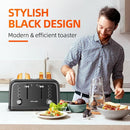 RAMJOY TOASTER 4 SLICE, DUAL INDEPENDENT CONTROLS  - BLACK STAINLESS STEEL - Like New