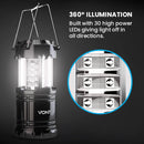 VONT 4 PACK LED CAMPING LANTERN, LED LANTERNS COLLAPSIBLE - 4 PACK BLACK Like New