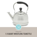MARTHA STEWART KINGSTREE LARGE 2 QT TEA KETTLE 141559.01 - STAINLESS STEEL - Like New