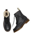 DR. MARTENS 1460 WOMEN'S FAUX FUR LINED LACE UP BOOTS BLACK SIZE 7 - Like New