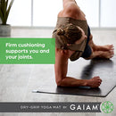 Gaiam Exercise & Fitness Mat - Premium Dry-Grip Thick Non Slip for Hot Yoga - Brand New