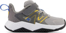 YTRAVGY2 New Balance Kids' Rave Run V2 Hook Loop Running Shoe GREY/YELLOW 13.5 Like New